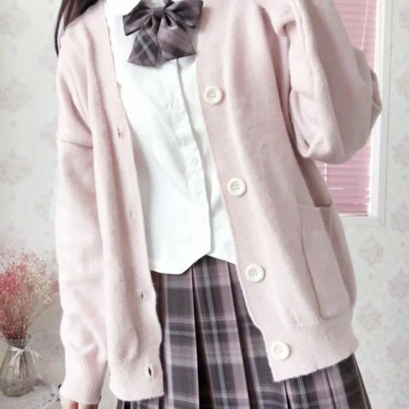 Cardigan Women Harajuku Loose Sweaters Student Preppy Sweet Girl Cute Knitwear New All-match Soft Hot Sale Basic Coats Women