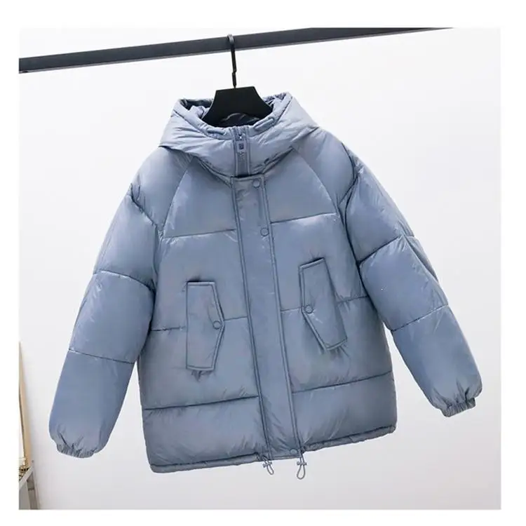 Модное плотное теплое Свободное пальто с капюшоном Женское зимнее пуховое