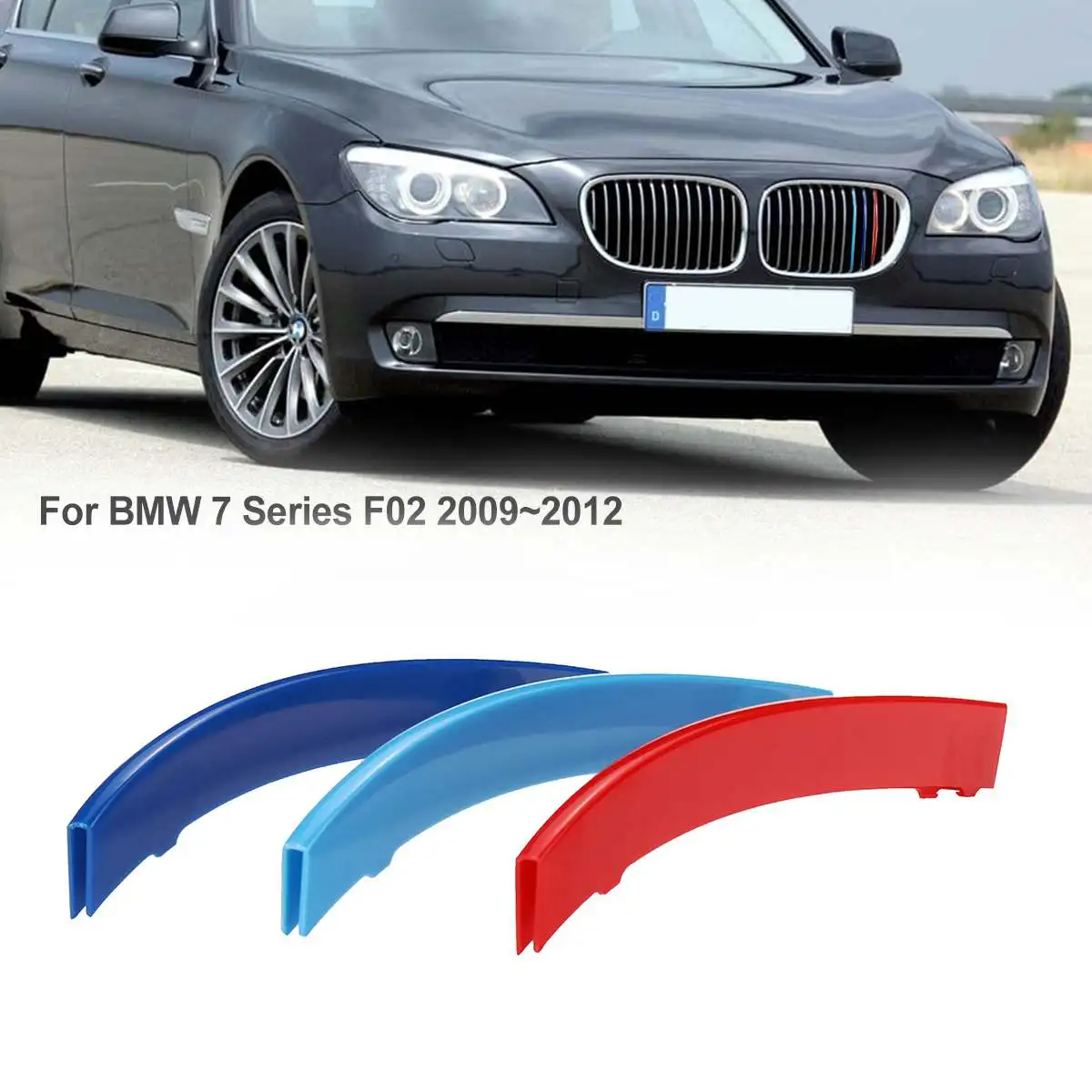 3 шт. накладки на решетку радиатора для BMW 7 серии F02 2009-2012
