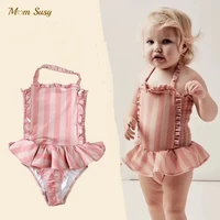 summer baby girls princess swim suit one piece infant toddler child lattice swimwear bathing suit kid swimming clothing 1 5y