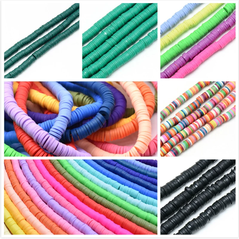 Глиняные бусины для ювелирных изделий сделай сам 1 нить 6 мм разноцветные и