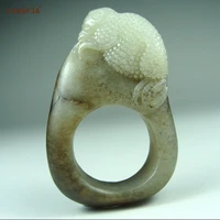 cynsfja real rare certified natural chinese hetian seed jade lucky amulet wealthy ring hand carved high quality best gifts