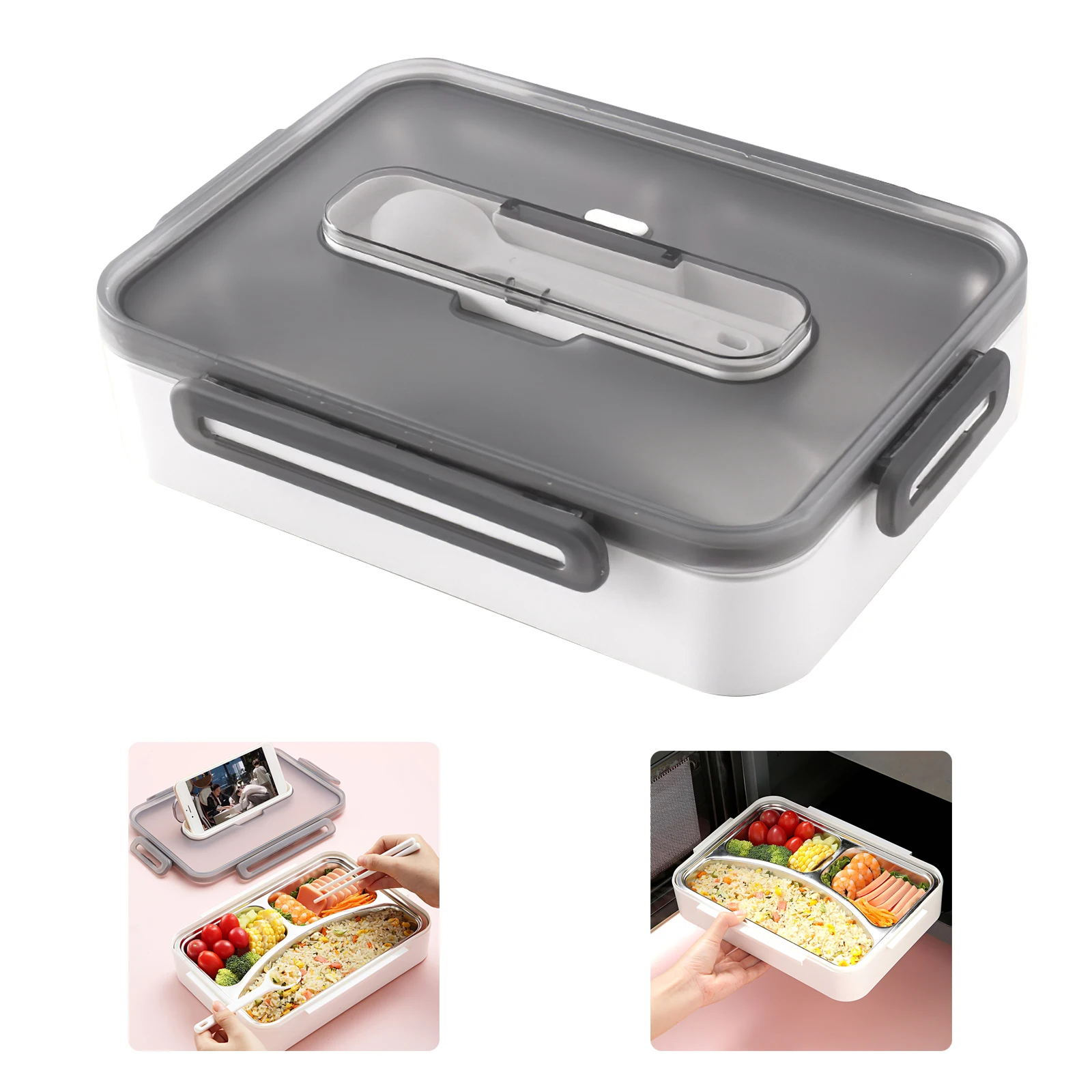 

Ланч-бокс из нержавеющей стали для взрослых, 800 мл