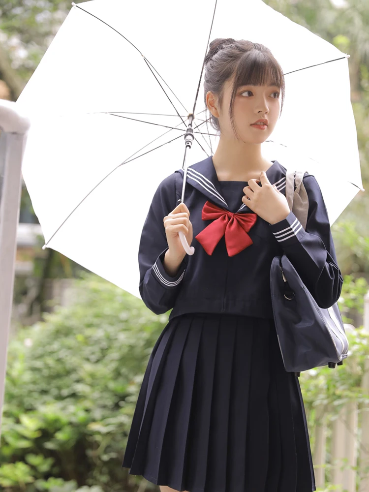 

Japanese JK Uniform Skirt College Style Suit Cyanosis SEMBEM Suit Kansai Lapel Bad Sailor Suit Student Uniform Business Attire