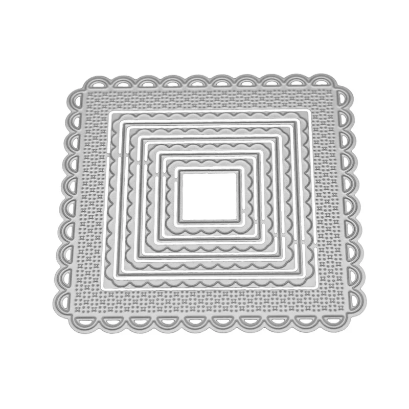 Вложенные зубчатые кружевные квадратные рамки штампы металлические режущие