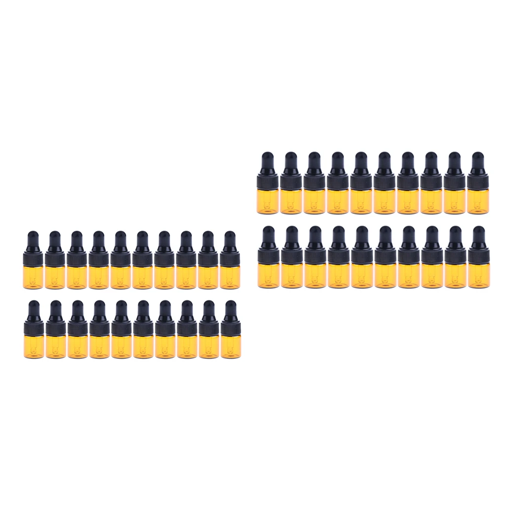 Мини флакон капельница 40 шт. Янтарная стеклянная пипетка для жидкости