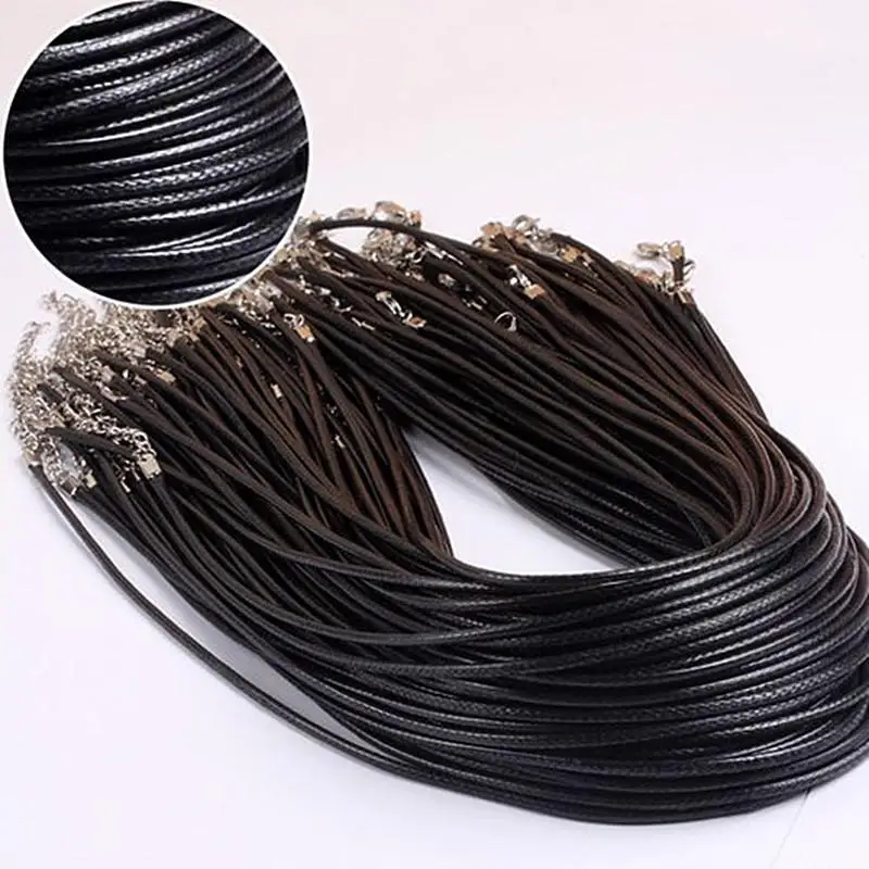 

1PC Black Genuine Leather Cord Adjustable Braided 45cm Rope For DIY Necklace Bracelet Jewelry Making Findings