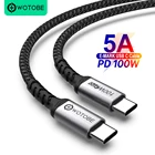 Кабель WOTOBE usb-c, 100 Вт, 5 А, В нейлоновой оплетке, для MacBook, iPad, xiaomi 2,0