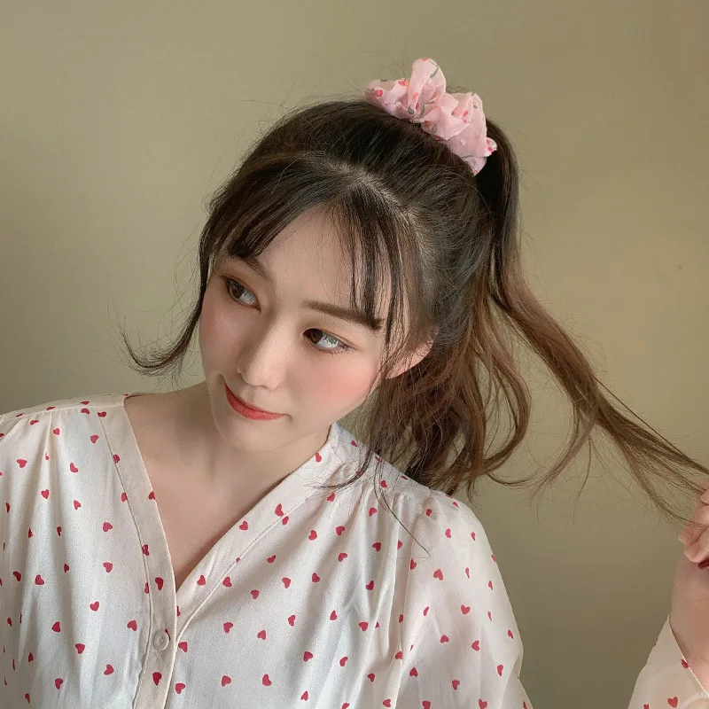 Аксессуары для волос простая резинка вишневого цвета прозрачная сетчатая пряжа