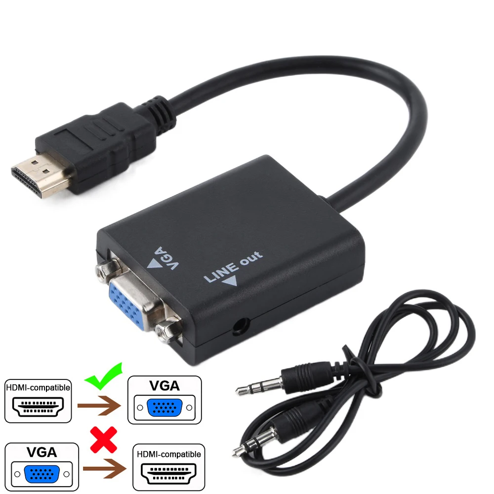 Кабель Hdmi-совместимый с VGA адаптер Папа-мама аудиоразъемом для ТВ HD TV box