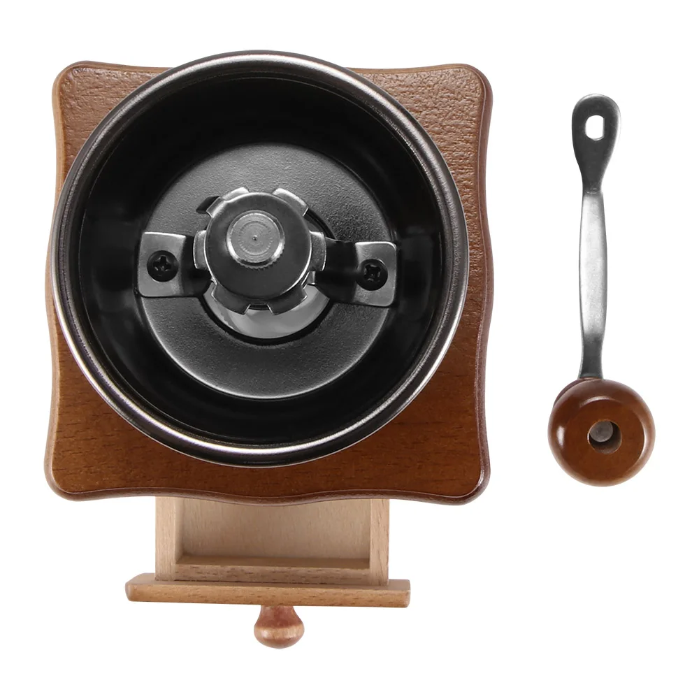Coffee Bean Grinder Wooden Manual 3 adjustable modes Hand Metal Retro Spice Burr Mill for Cafe Home | Дом и сад