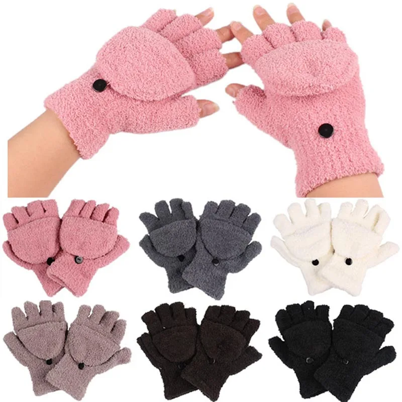 1 Pair Women Gloves Hand Wrist Warmer Winter Athletic Mittens Fingerless |