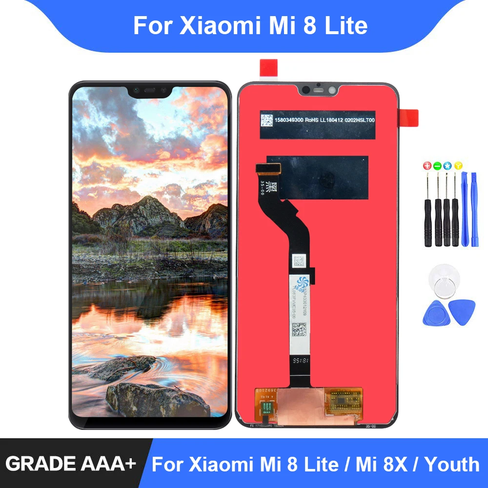 Для Xiaomi mi 8 Lite ЖК-дисплей и кодирующий преобразователь сенсорного экрана в сборе с рамкой Ремонт для Xiaomi mi 8 Youth mi 8x mi 8x Phone