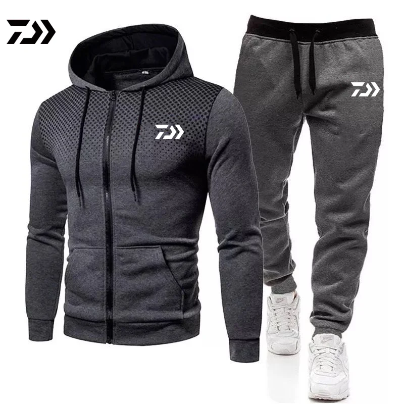 

Autumn and Winter men's Clothes Long-Sleeved Hoodie Zipper Sportswear Outdoor Fishing Clothes Plus Velvet Comfortable Suit s-3x