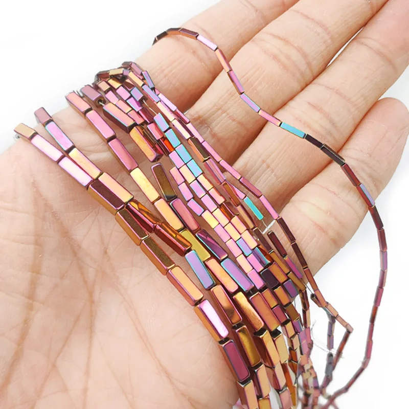 

Natural Stone Beads Rectangle Cuboid Rose Red Hematite 4/6/9MM Square Spacer Loose Beads For Jewelry Making Diy Bracelets 15''