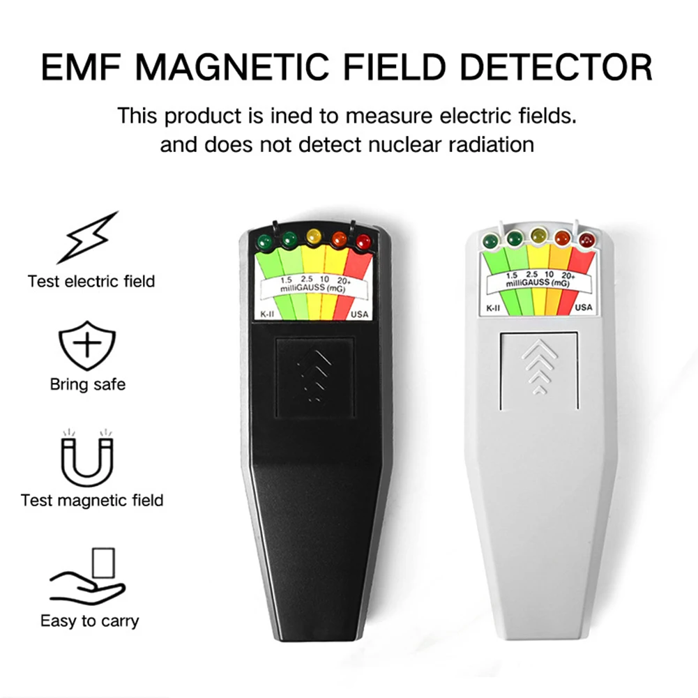 KII K2 Electromagnetic Field EMF Gauss Meter Ghost Hunting Detector Portable Magnetic 5 LED | Инструменты