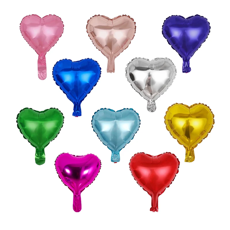 Смешанные 25 шт. 10-дюймовые пятиконечные звезды в форме сердца из фольги шары для