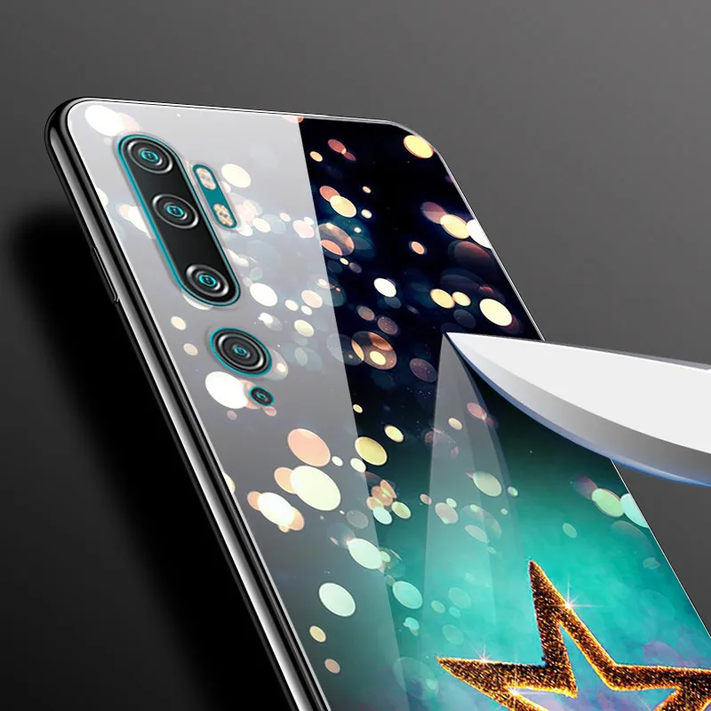 Luxury Cover Case for Xiaomi mi Note 10 Pro Tempered Glass Cover Silicone Phone Case for Xiaomi Redmi Note 10Pro 10 Pro Cases