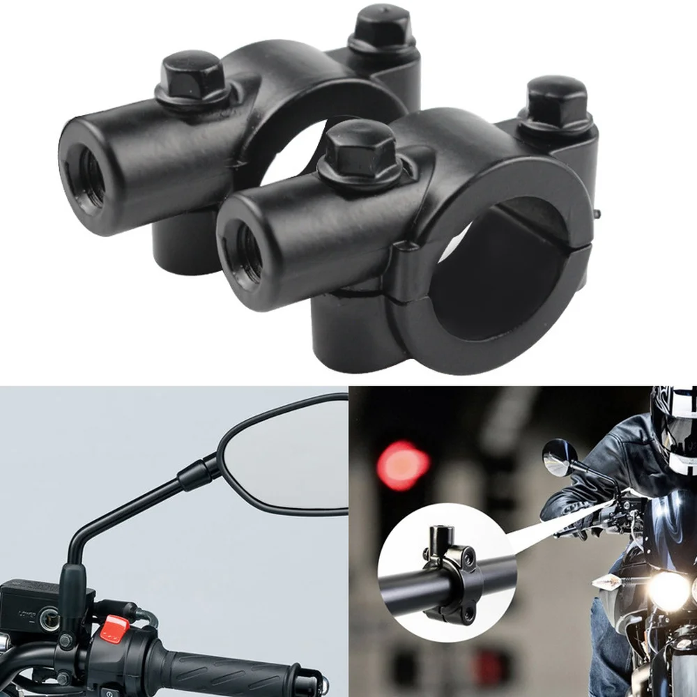 

2pcs Universal Motorcycle Rearview Mirror Mount Holder 7/8" Motocross Handlebar Adapter Clamp Rear View Mirrors Base 8mm 10mm