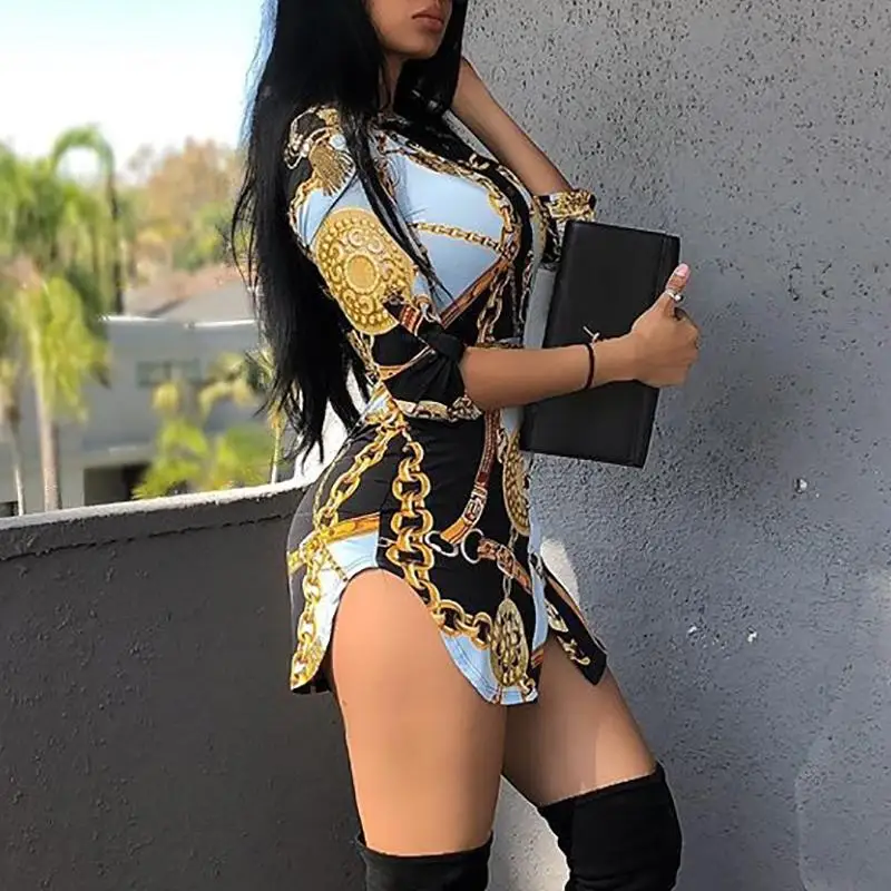 Весна 2020 модное женское асимметричное платье на пуговицах с изогнутым разрезом и