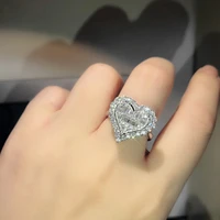hoyon 18k gold color diamond heart shape ring for women fine anillos de bizuteria white natural gemstone bague joyas jewelry