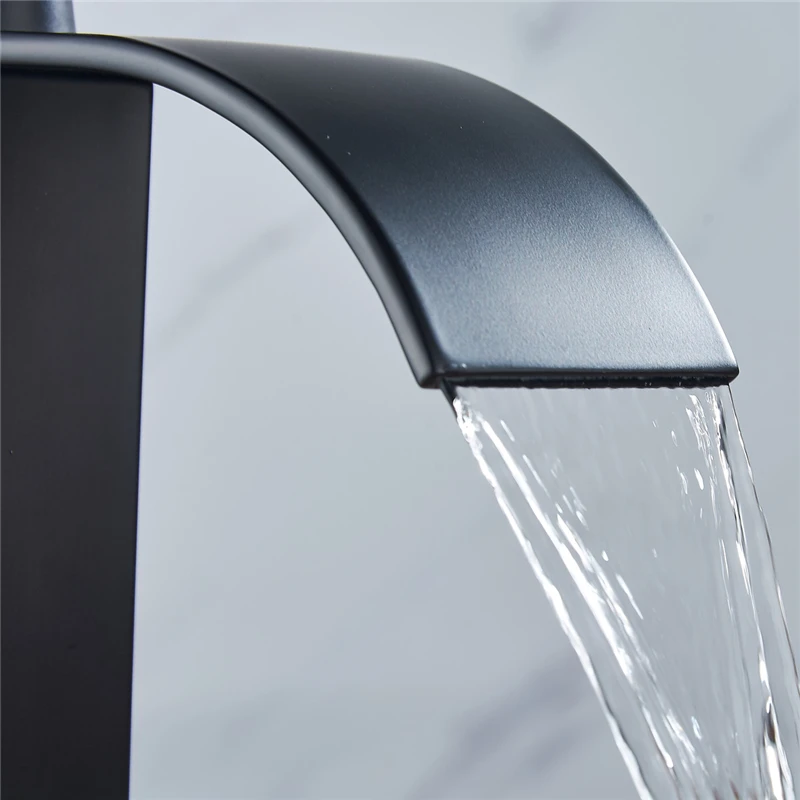 Black Tall Style 1/2 Inch Brass Modern Bathroom Basin Faucet Spout Hot &amp Cold Water Mixer Tap Single Handle | Обустройство дома