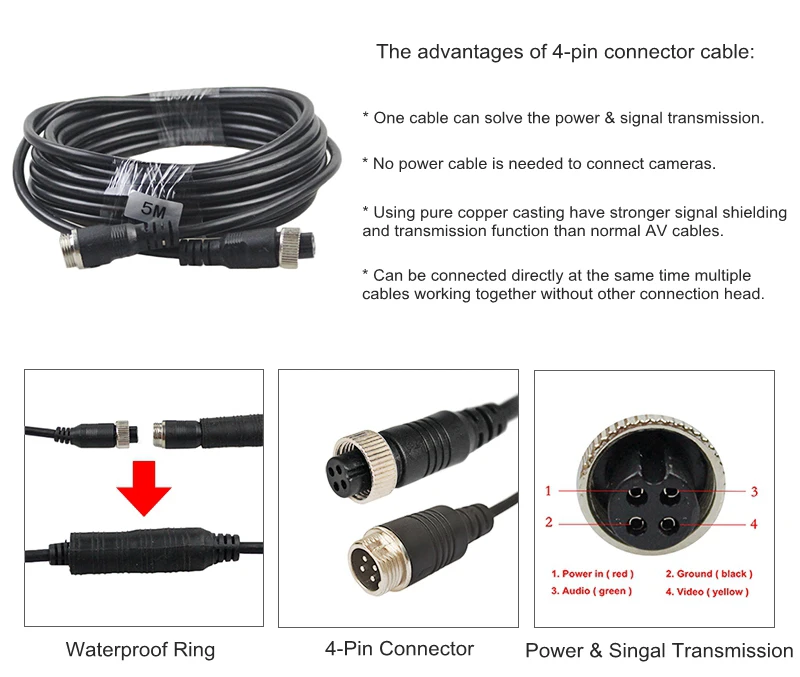 DIYKIT AHD 7 дюймов TFT ЖК-дисплей автомобильный монитор заднего вида монитор 2 x Водонепроницаемый ИК Ночное видение 960P AHD резервного копирования Камера 1V2