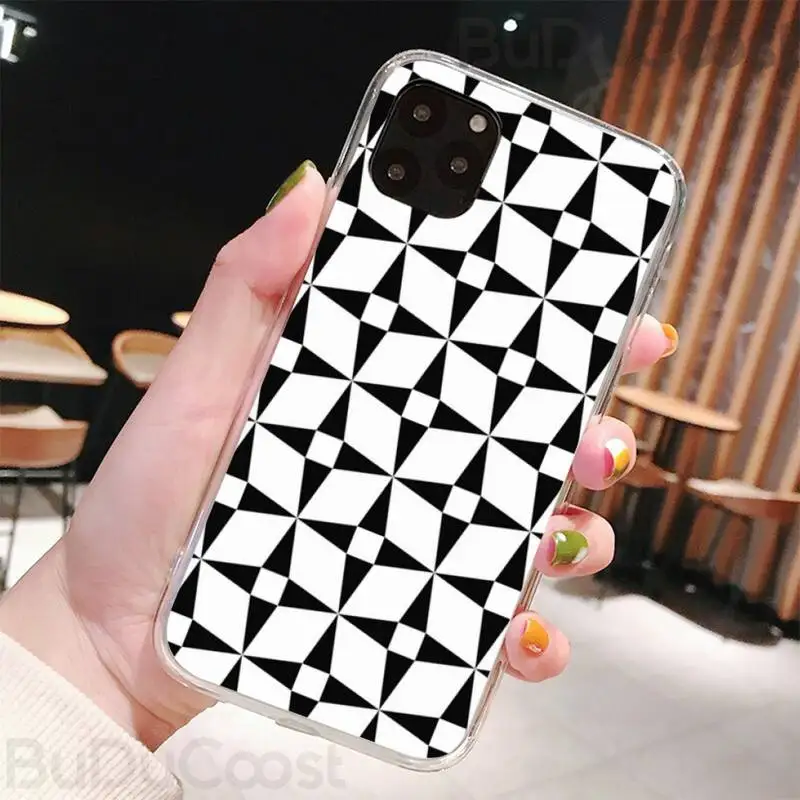 

Seamless Black White Stripe Phone Case For IPhone 11 12 Pro XS MAX 8 7 6 6S Plus X 5S SE 2020 XR Cover