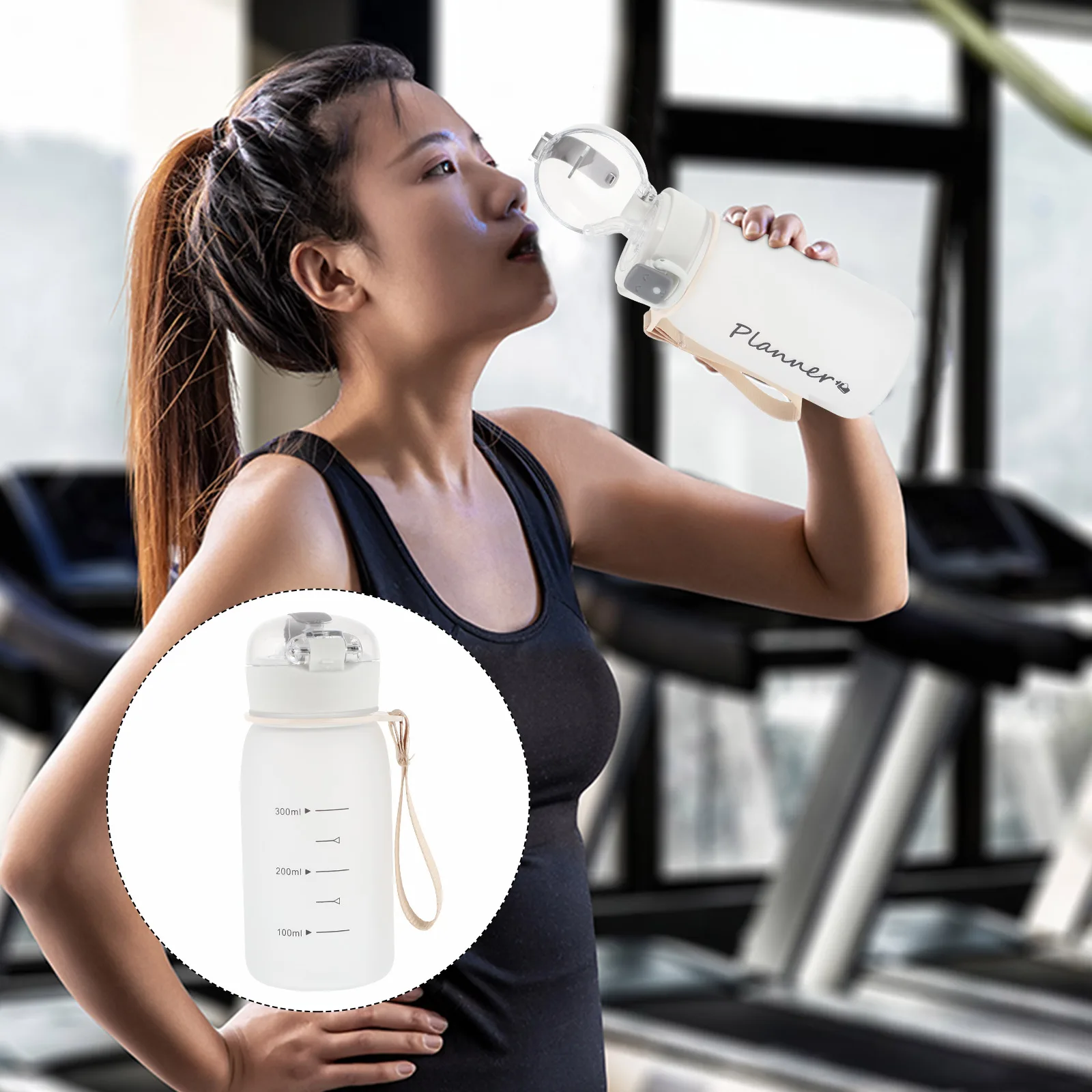 

1 Pc Lightweight Portable Practical Durable Frosted Water Bottle Plastic Water Cup for Women Children