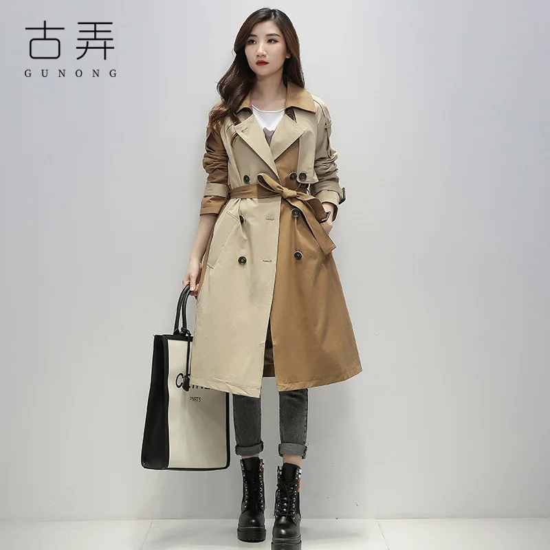 Windbreaker Women's Middle Long 2021 Spring New Korean Loose British Long Knee Fashion Coat