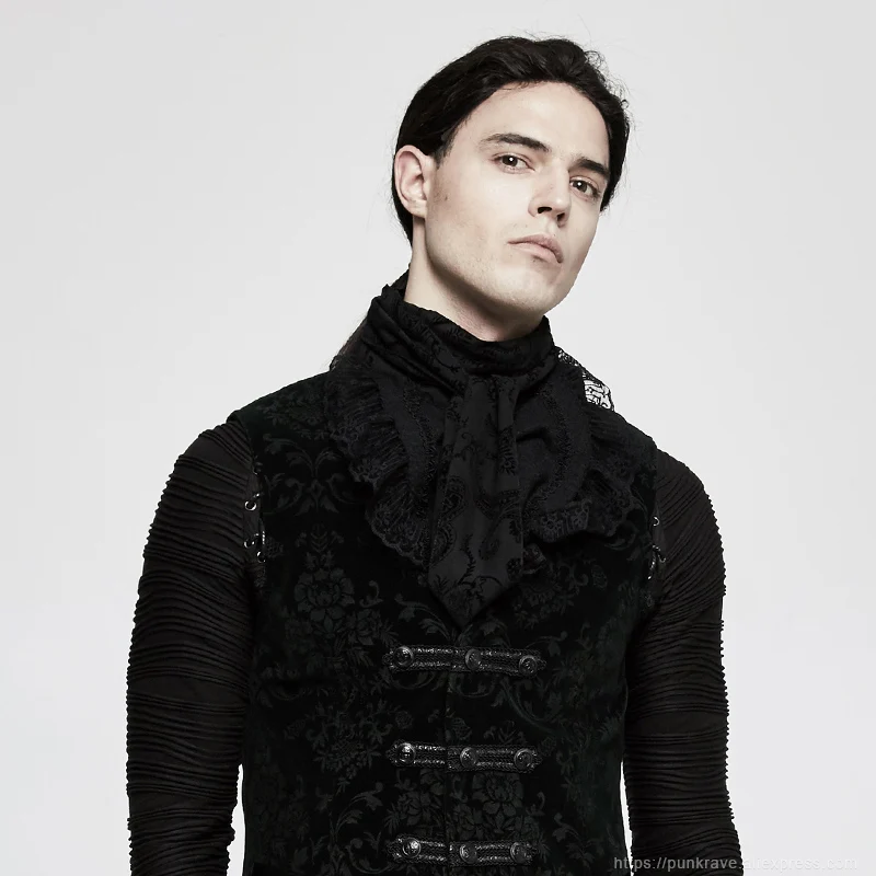 Мужские Мягкие шифоновые галстуки в стиле панк готические кружевные Галстуки