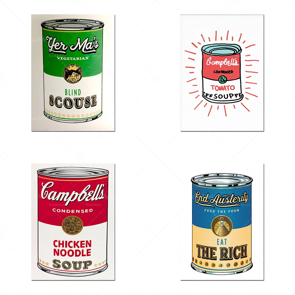 

Modern Canvas Painting Andy Warhol Pot Soup Printed Poster