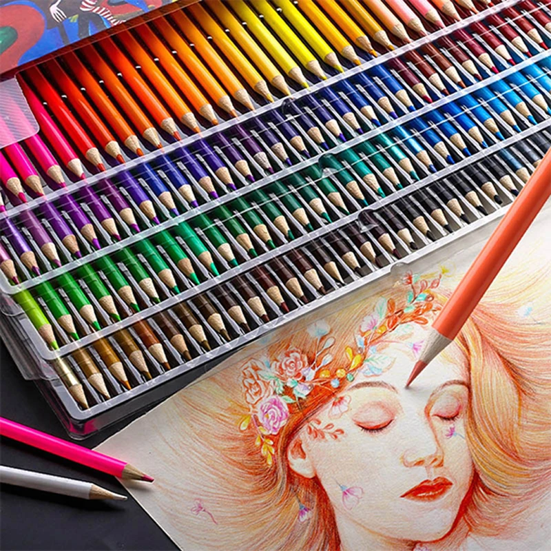 

48/72/120/160/180Color Professional Oil Color Pencils Wooden Watercolor Pencils for Drawing Sketch Office School Art Supplies