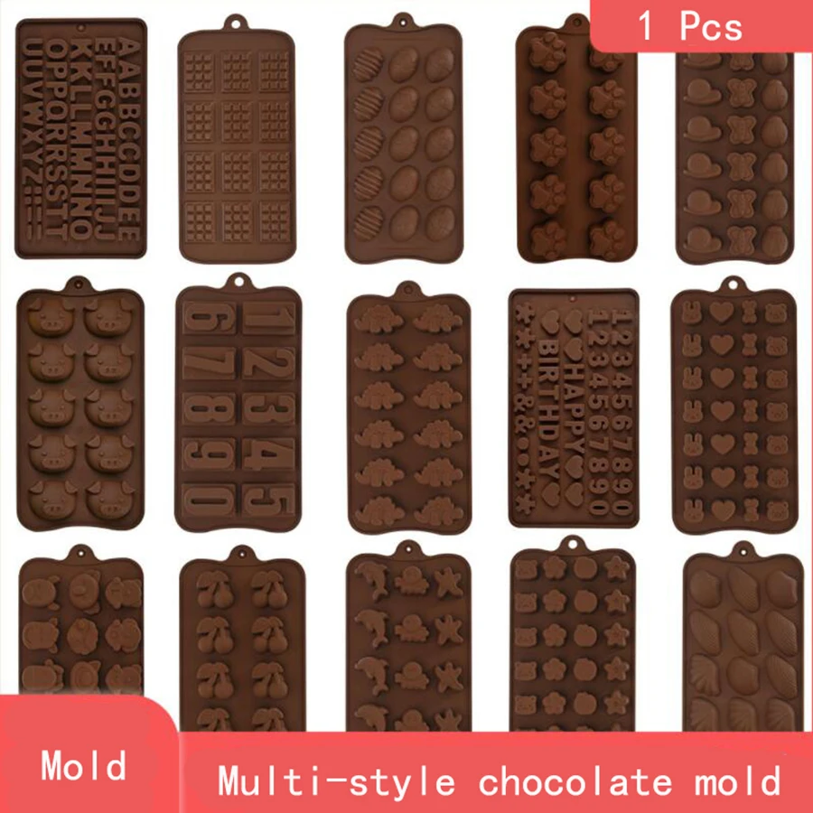 

Chocolate Silicone Mold Pudding Jelly Ice Cube Cheese Candy Ice Tray Multi-style Kitchen Bar Gadget Accessories Baking Mold