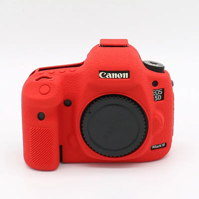 Silicone Armor Skin Case Body Cover Protector Anti-skid Texture Design for Canon EOS 5D Mark III 3 5D3 / 5Ds R / 5Ds Camera ONLY