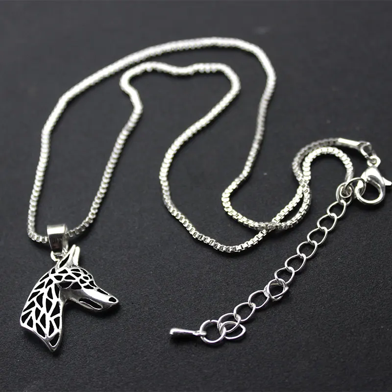 Doberman профиль кулон собачья порода покрытые животными ожерелья Шарм для