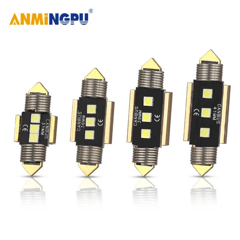 ANMINGPU 2X сигнальная Светодиодная лампа C10W 31 мм 36 39 41 3030 SMD C5W светодиодная гирлянда
