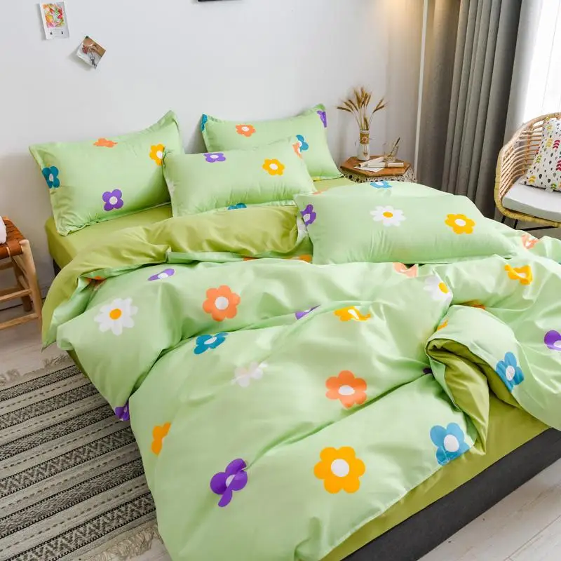

Household Cotton Four-Piece Quilt Cover, Bed Sheet, Pillowcase, Extra-Large Bedding, Soft And Skin-Friendly