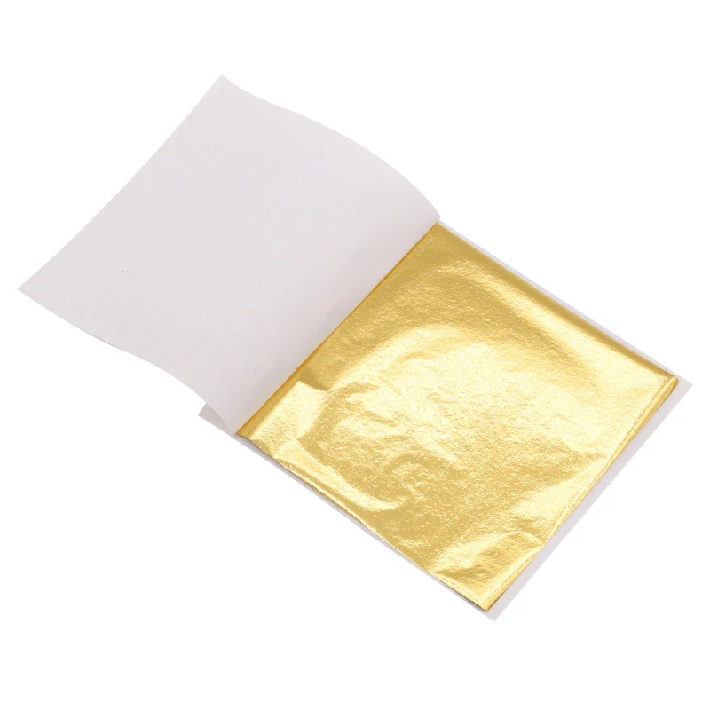 

100pcs 9x9cm Gold Leaf Art Craft Paper Imitation Gold Sliver Copper Leaf Leaves Sheets Foil Paper for Gilding DIY Craft Decor