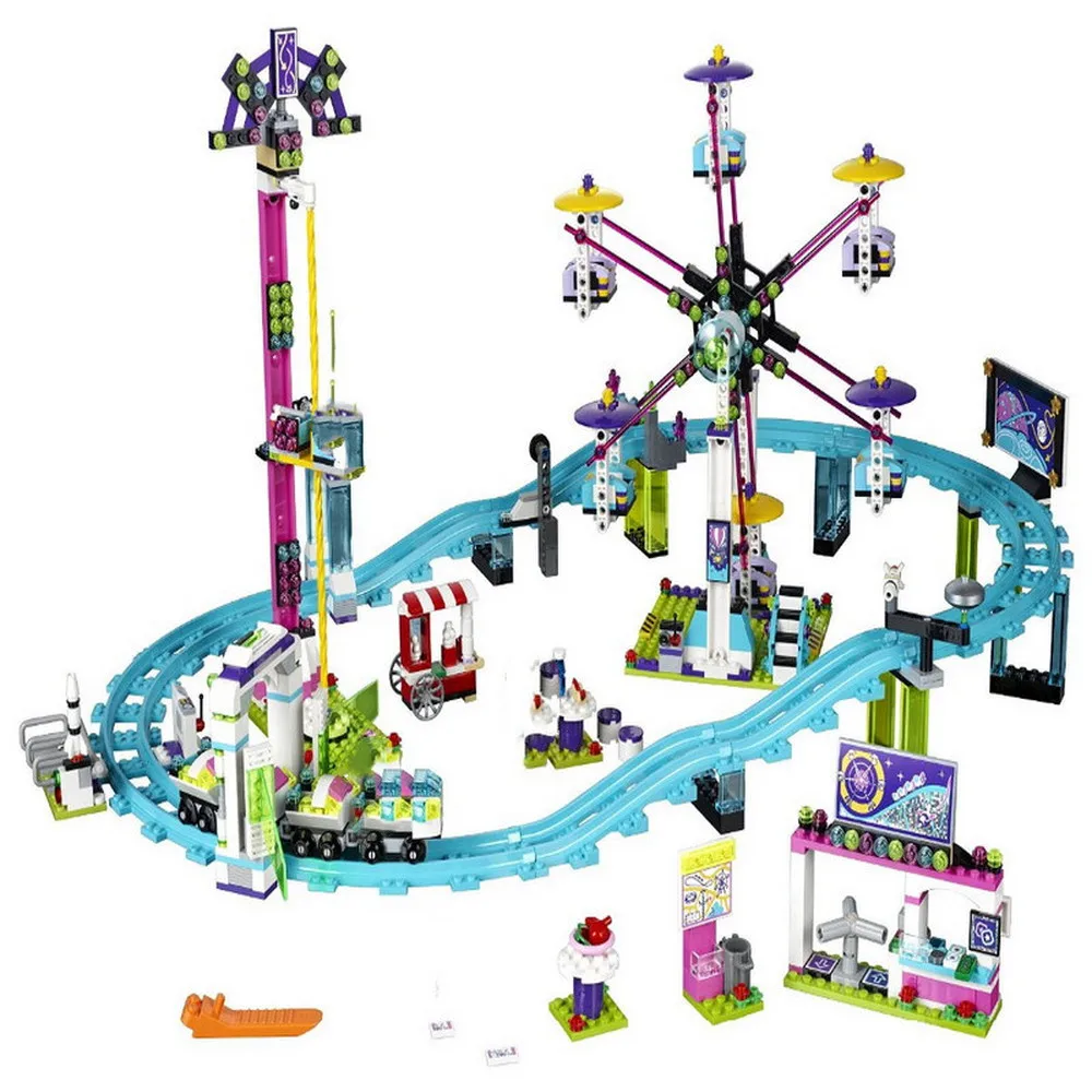 

1124pcs Roller Coaster Amusement Park 01008 1024 pieces Compatible with 41130 blocks friends figure model toys children
