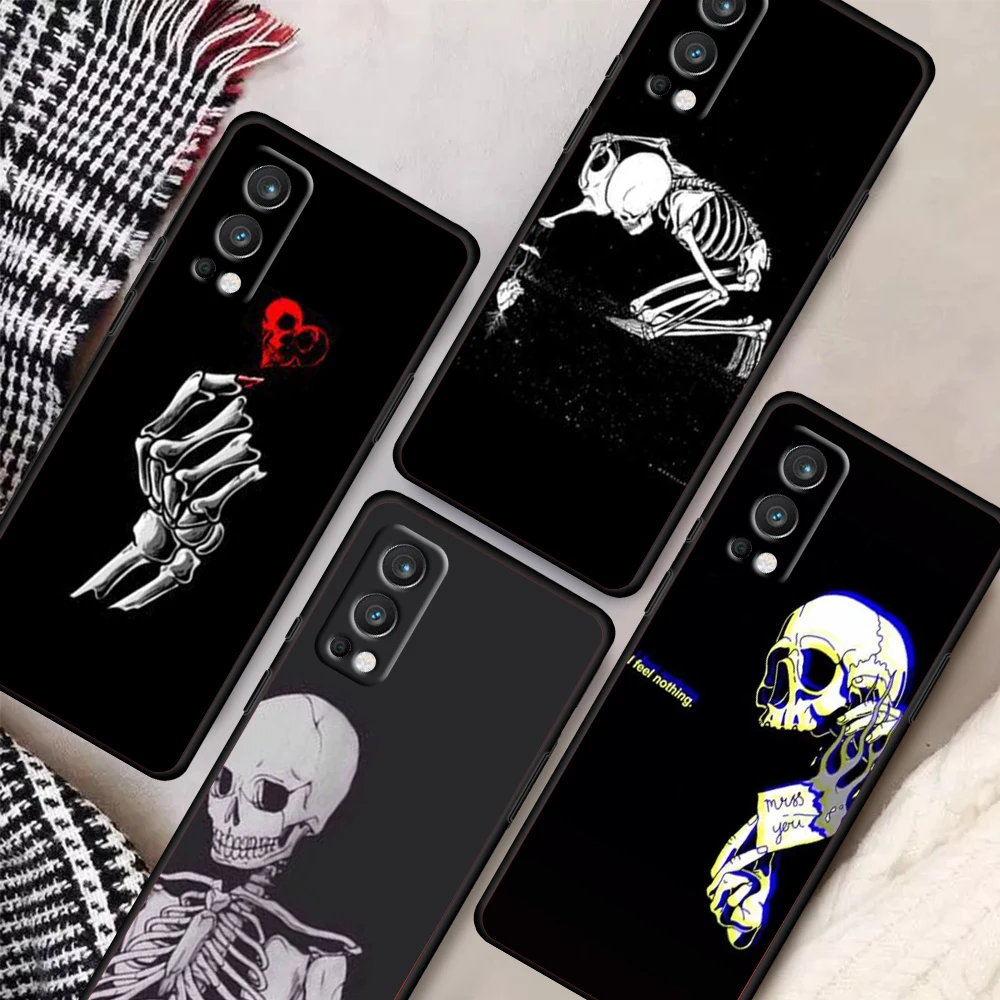 

Cartoon dark skull man For OnePlus Nord 2 CE N10 N100 5G 9R 9 7T 8 8T 7 Pro 6T 5T Silicone Soft Black Phone Case