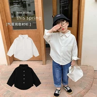 baby boys shirts spring cotton turn down collar long sleeve shirt for boys fashion kids solid color all match tops clothing