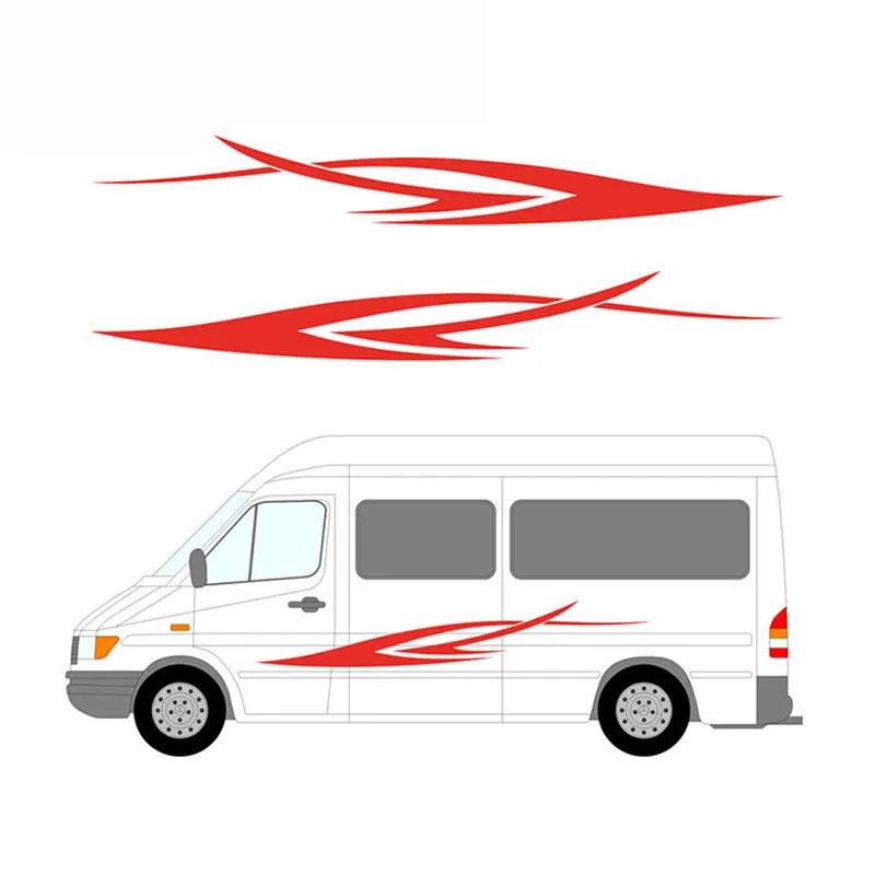 

2x Stripes Motorhome Caravan Travel Trailer Camper Van Graphics Graphics Kit Decals Big Car Stickers KK 200cm*26cm