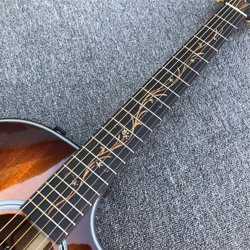 Высокое качество Ebony fingerboard Chaylor K24ce Акустическая гитара, фабрика Cutaway K24 Solid koa гитара