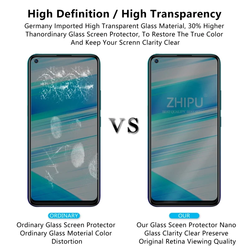 Закаленное стекло для vivo Z5x 2.5D Arc Edge с защитой от шпиона, защита для экрана vivo Z5x 6,53"
