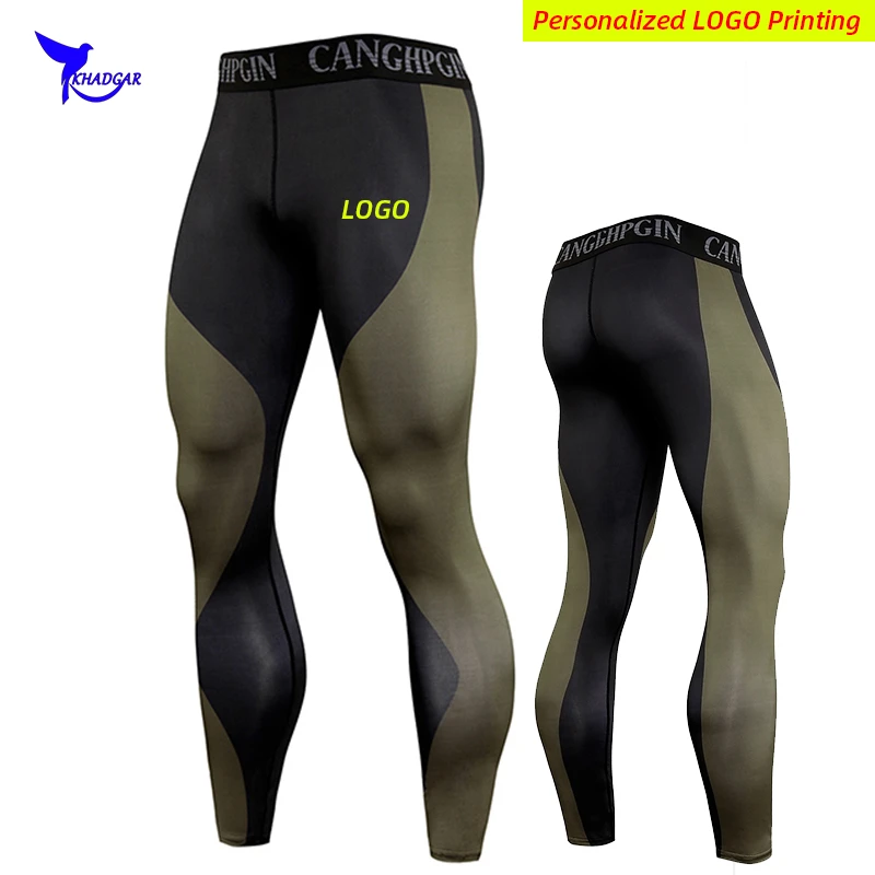 2021 Quick Dry Compression Running Tights Men Joggings Pants Workout Gym Fitness Leggings Sportswear Training Bottoms Custom