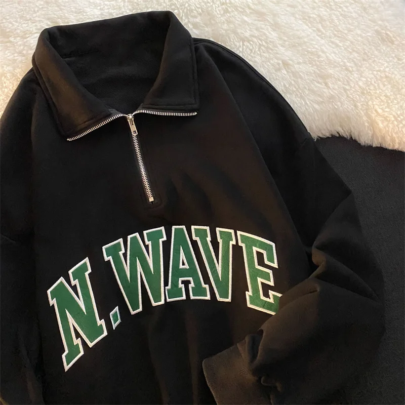

Vibe letter long sleeve T-shirt for men women trend spring autumn 2022 new preppy Korean loose niche early autumn unisex tops