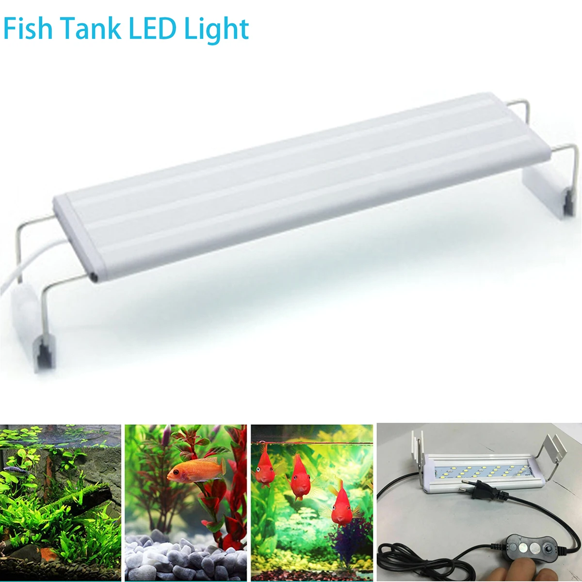 Светодиодный аквариумный светильник 5730SMD с выдвижным кронштейном 4 рядный белый