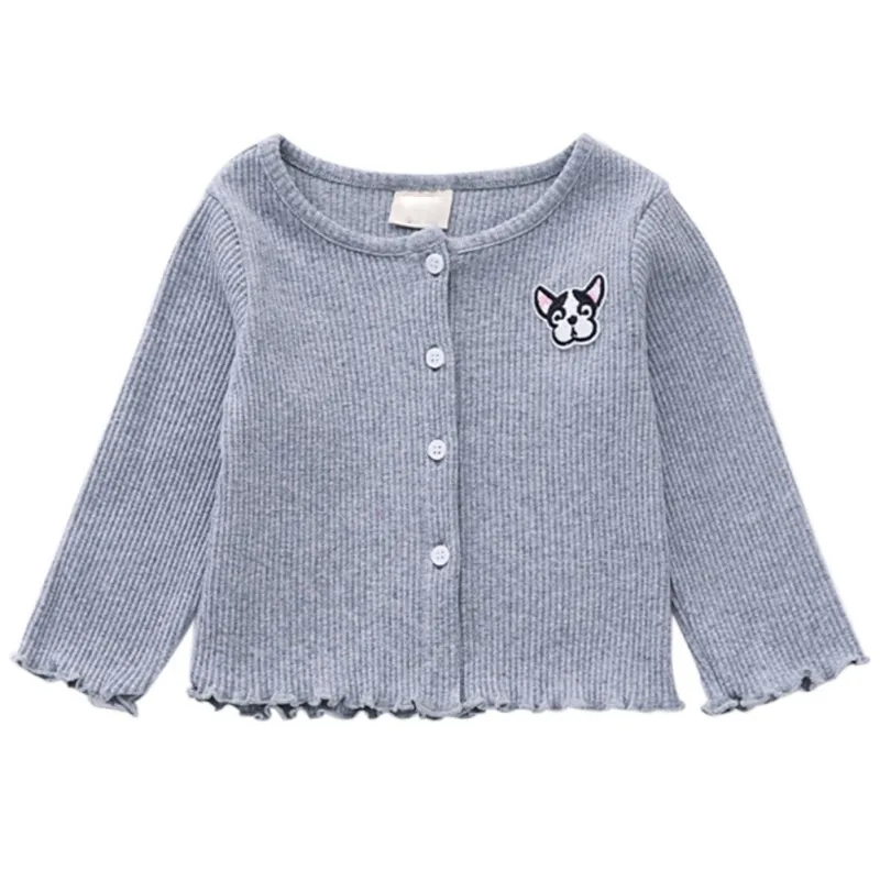 Весенне-осенняя верхняя одежда для девочек Пальто Кардиган с длинными рукавами и