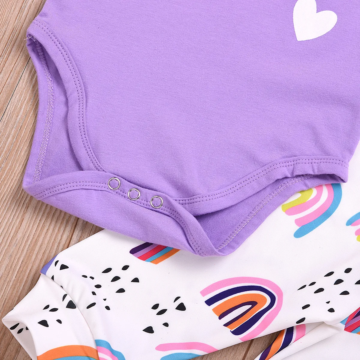 

4pcs Newborn Infant Toddler Baby Boy Girls Clothes Sets Short Sleeve Letter T-shirt Romper Rainbow Pants Hat Headband Outfits